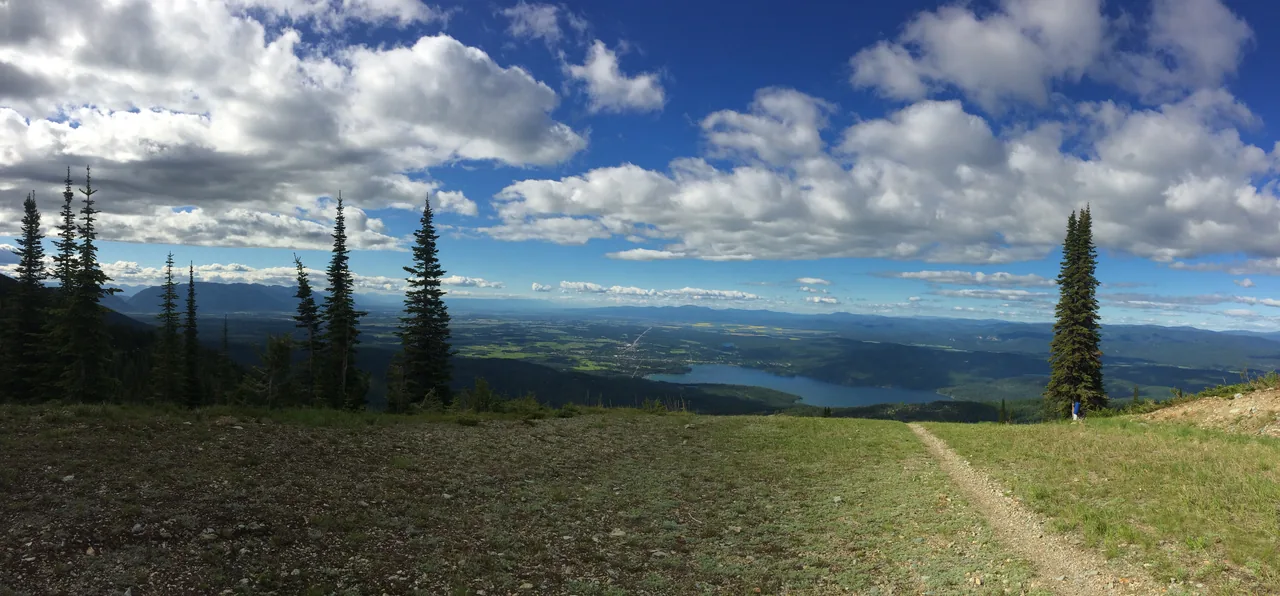 Whitefish Lake framed by evergreen ridges in Montana's Flathead Valley